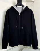 Italian BC Embroidery Old Money Style Men's Hooded Cardigan Sweater Casual Jacket