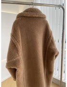 New Max Teddy Bear Winter Jacket Real Fur Women Silhouette Teddy Grain Alpaca Sheared Coat Women's Coats