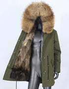 FURYOURSELF 2023 Men Waterproof Parka Real Fur Coat Winter Jacket Natural Fox Fur Liner Warm Detachable New Outerwear Streetwear