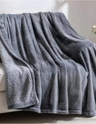 Electric Heated Blanket with 6 Heat Settings and 10 Timer Options Flannel and Sherpa Materials Washable Perfect Warm Gift