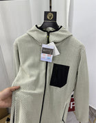 Outdoor Lightweight Warm Breathable Fleece Jacket Men's Casual Sporty Hooded Coat Standard Fit Polyester Spring Autumn