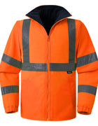 Hi Vis 5 in 1 Waterproof Parka Windbreaker Workwear Rain Coat Reflective Safety Jacket with Detachable Linner
