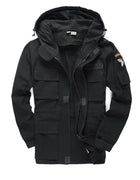 US Military Fleece Tactical Windbreaker Jacket Men Autumn Winter Outdoor Windproof Warm Hood Cotton Coat Work Army Clothes Pants