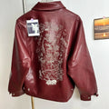 ER/D 25ss custom-dyed lambskin embroidered short wide leather jacket