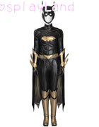 Arkham Knight Barbara Gordon Cosplay Costume Battle Bat Suit With Cape Mask Black Jumpsuit Halloween Carnival Women Outfit