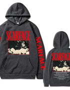 Retro 90s movie Scarface star Tony Montana hoodie, street American retro trend pullover, hip-hop fashion, oversized sportswear