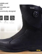 ARCX Black Motorcycle Boots Waterproof Men's Riding Shoes Real Cowhide Leather Ankle Protecion Motocross Off-Road Racing Gears