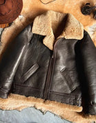 New Fashion 2024 Men's Winter Coat Genuine Leather Natural Sheepskin Shearling Jacket Thick Wool Liner Brown Plus Size XXXXXXL