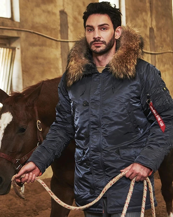 MGP Men's winter standard jacket classic n-3b parka for extreme cold weather waterproof removable faux fur around Hood