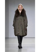 Winter women's new raccoon fur collar removable goose down clothing liner warm fur jacket female model catwalk coat