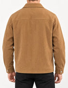 Men's Corduroy Jacket Snap Button Front Dual Flap Chest Pockets Turn Down Collar Long Sleeve Regular Fit Casual Shirt Jacket