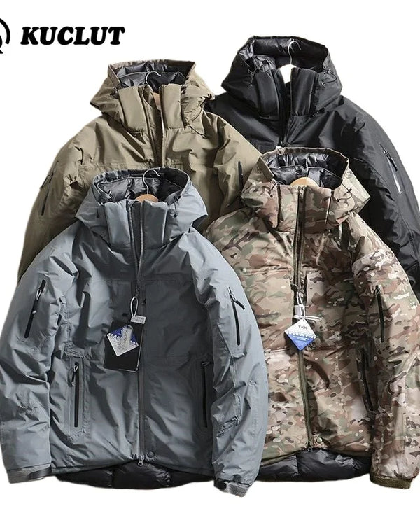 Outdoor Men's Anti Extreme Cold Loose Coat Snow Parka Coat Hooded Windproof Waterproof Down Jackets Mountaineering Skiing Suit