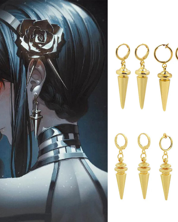 Yor Forger Cosplay Ear Clips Anime SPY×FAMILY Drop Earrings for Women Men Jewelry Accessories Prop Gift