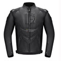 Men's 4 Seasons CE-Certified Waterproof PU Leather Motorcycle Jacket with Armor Protector Matching Riding Pants All-Weather Gear