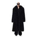 Mauroicardi Autumn Winter Long Oversized Hairy Shaggy Soft Fuzzy Black Thick Faux Fur Coat Men Loose Casual Furry Overcoat 2025