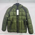 Warmth Street Style American CP Outdoor Functionality Plaid Embroidered down Cotton Jacket Hooded Long Sleeve Standard Fit