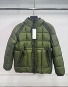 Warmth Street Style American CP Outdoor Functionality Plaid Embroidered down Cotton Jacket Hooded Long Sleeve Standard Fit