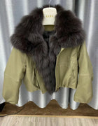 White Goose Down Coat Windproof Women Autumn Winter Warm Puffer Jacket Female Fur Jacket Waterproof Feather Real Fox Fur Collar