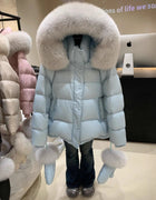 2026 Winter New Women's Down Jacket Warm Hooded Fox Fur Collar Jacket
