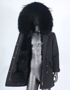 FURYOURSELF 2023 Men Waterproof Parka Real Fur Coat Winter Jacket Natural Fox Fur Liner Warm Detachable New Outerwear Streetwear