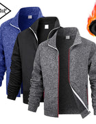 Men's Fleece Zip Jacket Warm Sports  Cardigan Outdoor Daily Basic Turtleneck Hoodies Autumn Winter Casual Jackets Sweatshirts