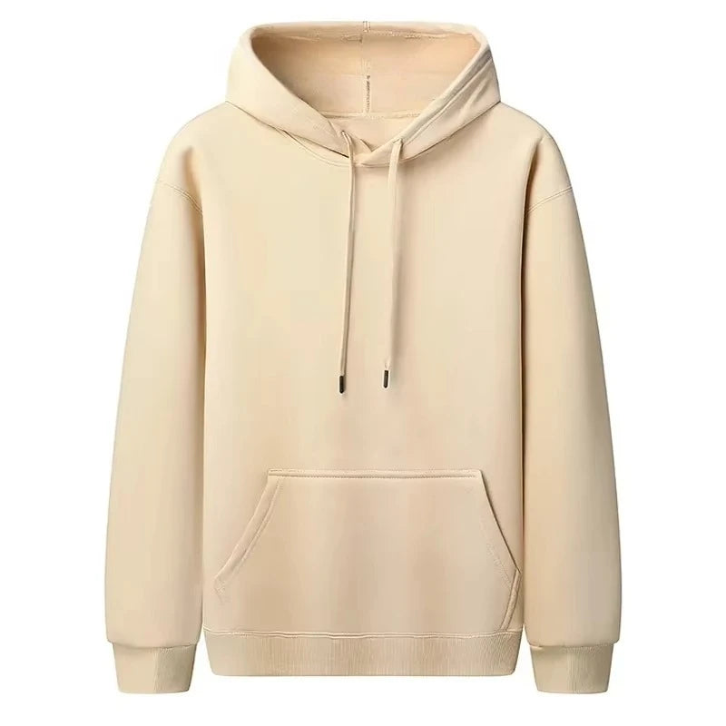 Men Oversized Hoodie Drop Shoulder Loose Fit Sweatshirt With Kangaroo Pocket Solid Color Pullover Long Sleeve Streetwear Casual