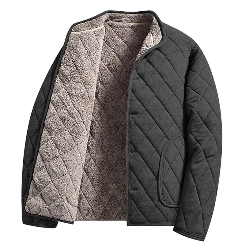 2026 Fleece Jacket Man Warm Autumn Winter Jacket Thickened Padded Jacket Casual Middle-Aged Dad's Outdoor Wear Fleece Lined Coat