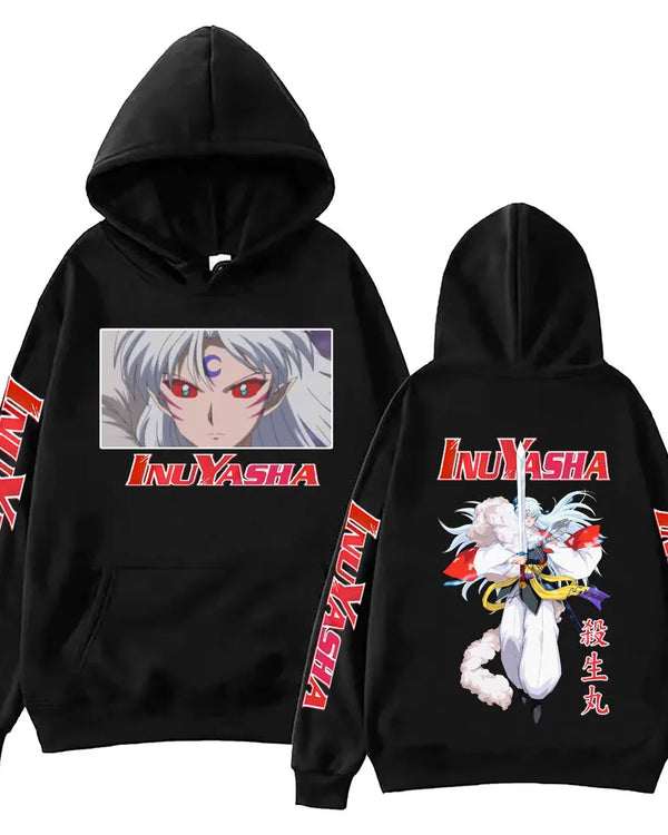 Anime InuYasha Sesshoumaru Hoodie Harajuku Hip Hop Pullover Tops Fans Gift