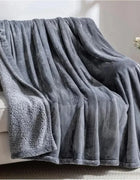 Electric Heated Blanket with 6 Heat Settings and 10 Timer Options Flannel and Sherpa Materials Washable Perfect Warm Gift