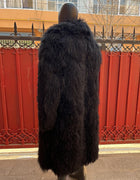 Real Mongolian Fur Coat With English Collar Genuine Leather Jackets Black Natural Lamb Fur Jacket Fashion Men's Long Fur Jacket