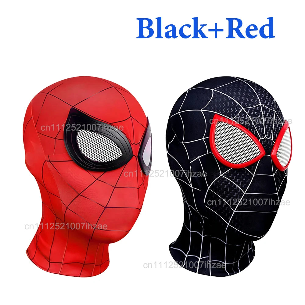 Marvel Superhero Spiderman Mask Costume Breathable High Elasticity Mask Spider Lens Cosplay Hat Gift For Fans Halloween Cosplay