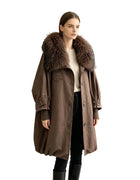Winter women's new raccoon fur collar removable goose down clothing liner warm fur jacket female model catwalk coat