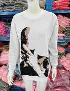 Autumn Winter Women Retro Pullover Sweater Fashion Long Sleeve Star Pattern Y2K Sweater Lady Casual Harajuku Knit Sweater Unisex