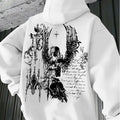 Men'S Dark Gothic Hoodie - Red Pullover Sweatshirt with Front & Back Graphic Prints, Regular Fit Hooded Sweatshirt for Everyday