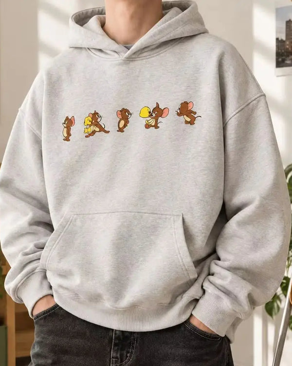 Tom Jerry Cartoon Hoodie Men's Sweatshirt Fall Winter Casual Streetwear Oversized Pullover Graphic Unisex Couple Fashion Hoodie