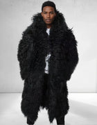Men's Natural Sheepskin Coat Men Fur Coat Extra Long Full Skin Real Fur Jackets Luxury Mongolian Fur Coats