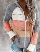 Customizable Casual Knitted Zipper Hoody Hoodie For Women