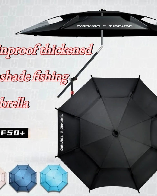 Outdoors Thickened Large Fishing Umbrella Sunshade Rainstorm Prevention Windproof Fishing Umbrellas Portable Tackle Supplies