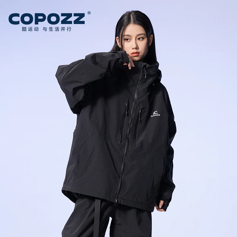 COPOZZ Taslan 3L Snowboard Ski Jacket Wear Men Women Winter Hooded Thickened Warm Parkas Male Snow Jacket for Hiking Camping
