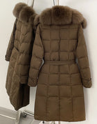 Warm Female Feathers Reality Fur Jacket White Duck Down Coat Women Waterproof Real Fox Fur Collar Autumn Winter Puffer Jacket