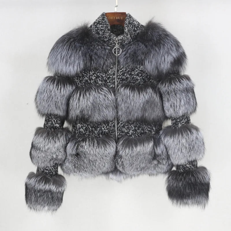 OFTBUY Real Fur Coat 2024 Winter Jacket Women Parka Natural Raccoon Fur Woolen Coat Er Jacket Korean Streetwear New Oversize