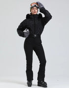 Gsou Snow Winter Women's Warm Down Snowsuit Outdoor Skiing Warm Waterproof Windproof Snowboard One-piece Suit Fashion Ski Suit
