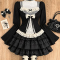 Korean Casual Matching 2 Piece Skirt Suit for Women Japanese Kawaii Y2K Crop Top Blouse Mini Skirt American Retro Street Outfits