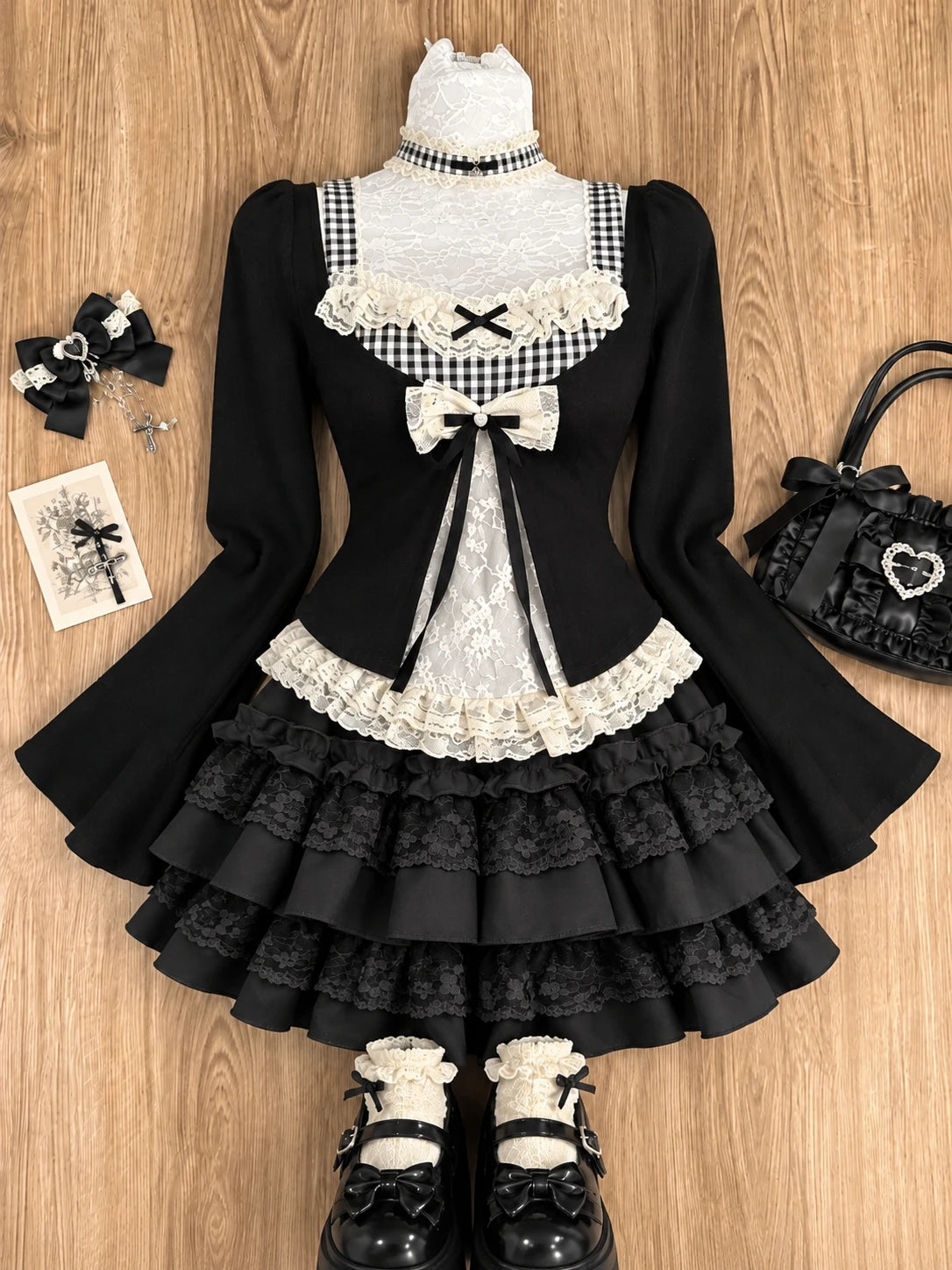 Korean Casual Matching 2 Piece Skirt Suit for Women Japanese Kawaii Y2K Crop Top Blouse Mini Skirt American Retro Street Outfits