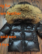 Russian Winter Down Suit Super Warm Children Winter Suits Boys Girl Duck Down Jacket+overalls 2 Pcs Clothing Set  Kids Snow Wear