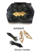Arkham Knight Barbara Gordon Cosplay Costume Battle Bat Suit With Cape Mask Black Jumpsuit Halloween Carnival Women Outfit