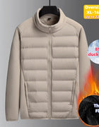 Lightweight Down Coats Man Winter Stand Collar Oversize 16XL Parkas 220Kg Fat Men Wear Thick Fleece Keep Warm Windbreaker Jacket