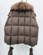 Winter 2026 High-Quality Women's Fox Fur Collar Hooded down Jacket Y2K Fashion Casual Thick Warm Goose down Coat with Gloves