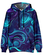 Men's Oversize Hoodie Modern Abstract Art Print Sweatshirt Fluid Graphic Pullover Hoodie with Pocket Streetwear Couple Fashion