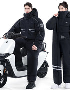 Winter Motorcycle Adults Jacket Windproof Plus Velvet Thickened Snowmobile Cycling Suit Ski Fishing Clothes for Men Women